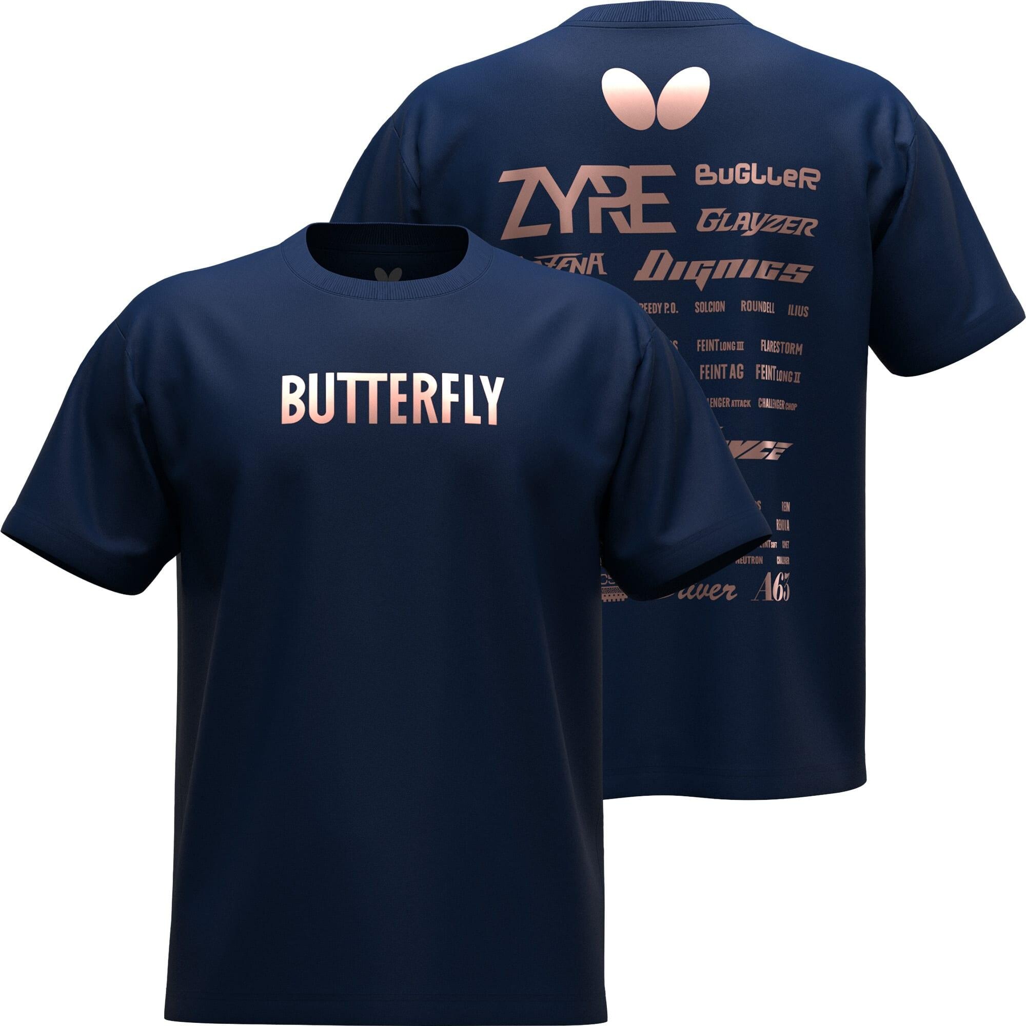 Butterfly BTY T-Shirt 26 - Navy-Pearl Pink