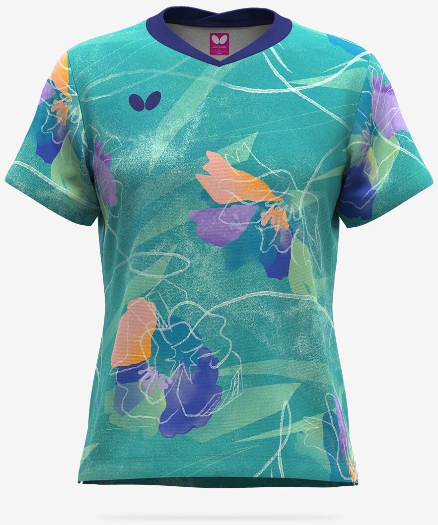 Butterfly Haruneo Lady Shirt - Turquoise-Blue