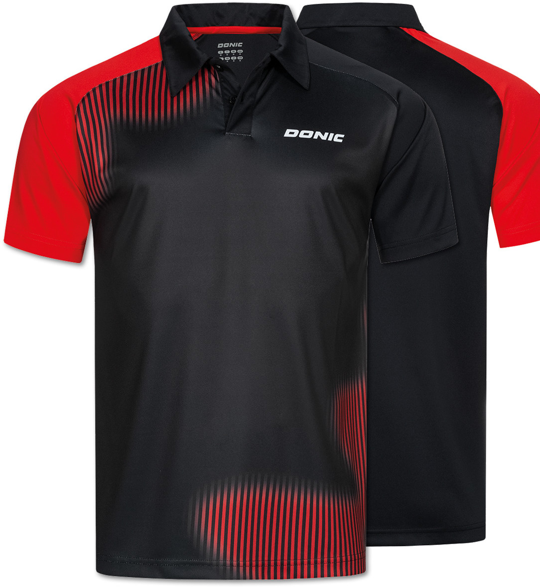 Donic Caliber Polo Shirt - Black/Red