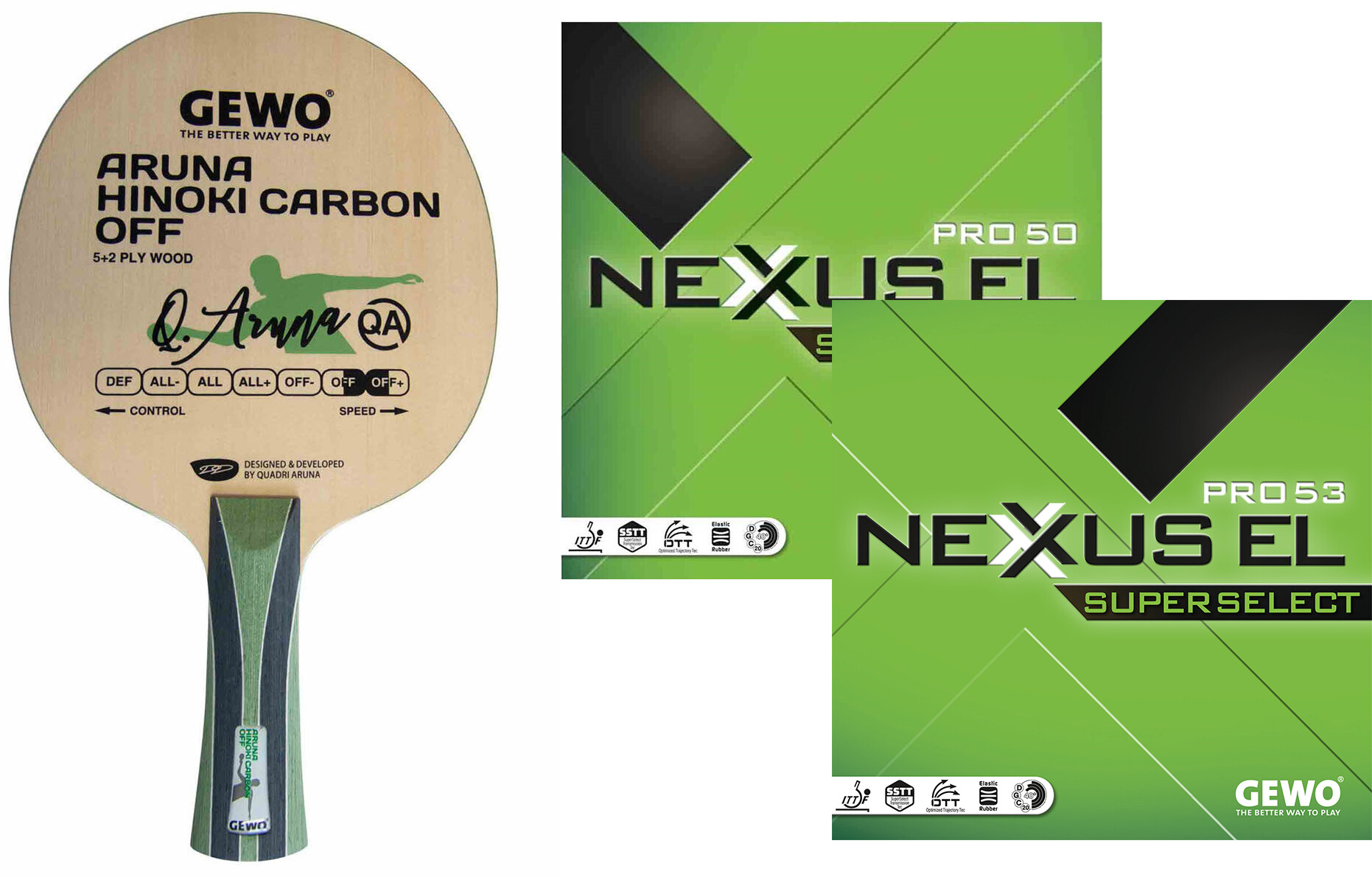 GEWO Aruna Hinoki Carbon w/Nexxus Superselect 53 and 50