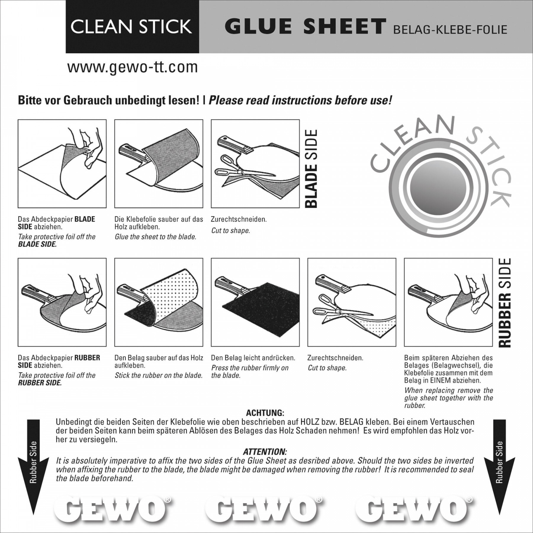 GEWO Glue Sheet - Clean Stick