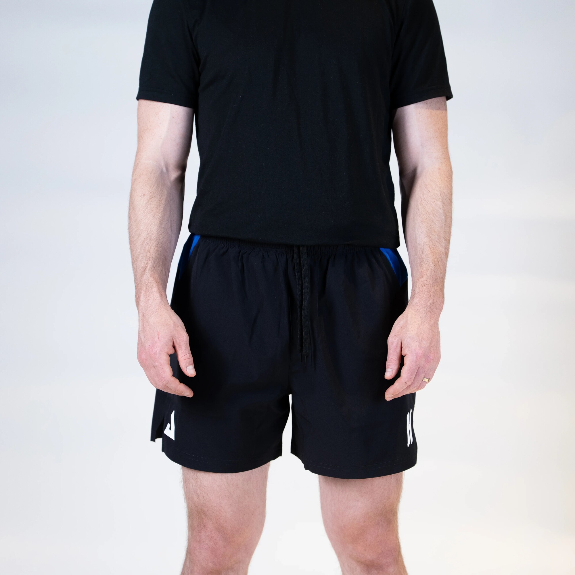 JOOLA Hugo Calderano 5-Inch Woven Shorts - Black/Azul