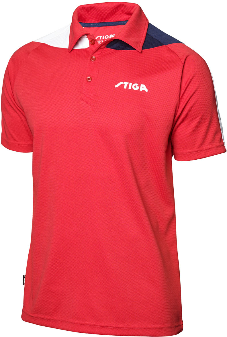 Stiga Pacific Polo Shirt - Red/Navy/White