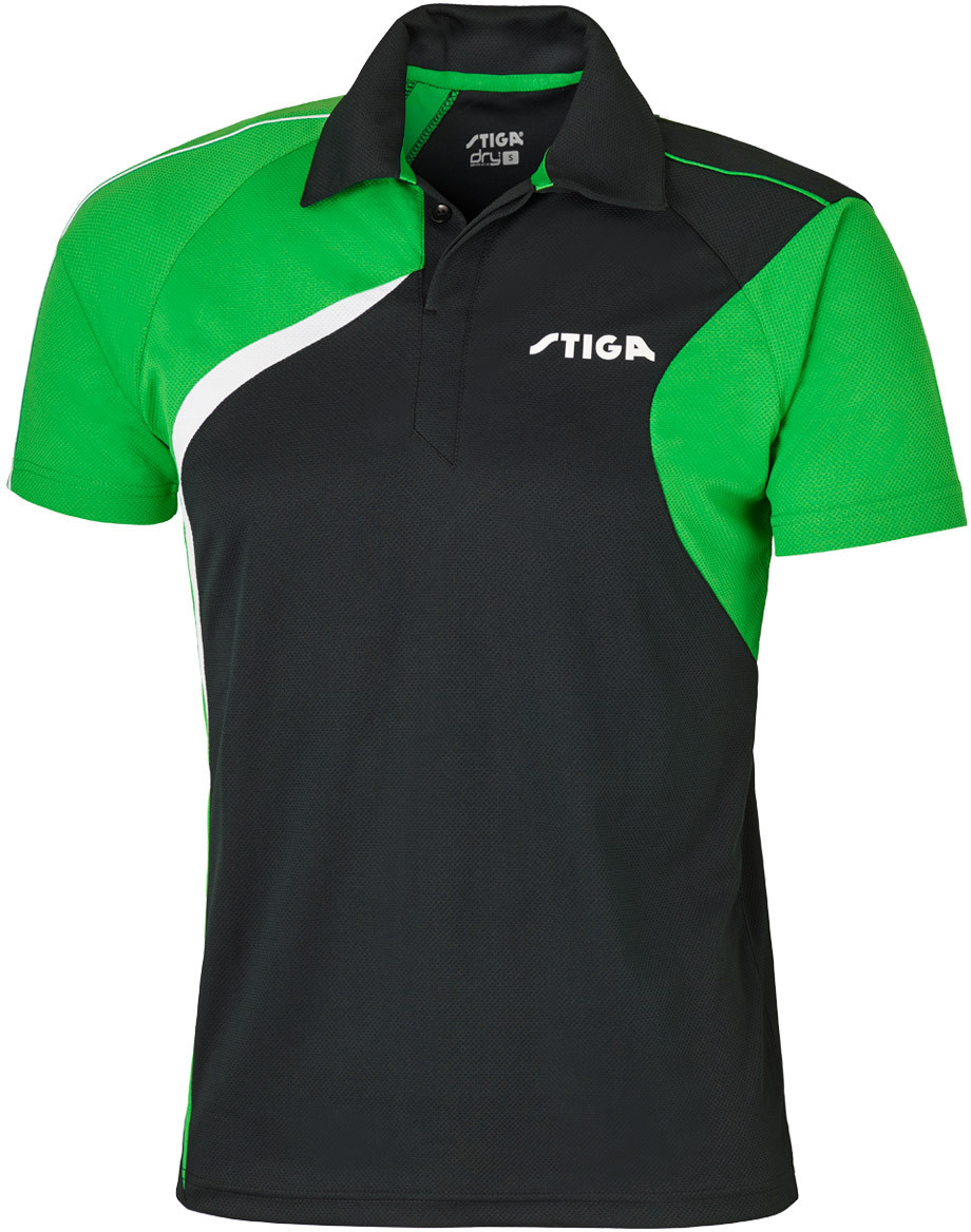 Stiga Voyage Polo Shirt - Black/Green