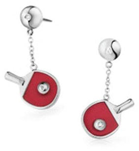 Vinqui Table Tennis Free Flowing Bat and Ball Earrings