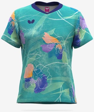 Butterfly Haruneo Lady Shirt - Turquoise-Blue