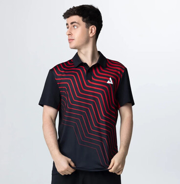 JOOLA Team 25 Polo - Black/Crimson Red