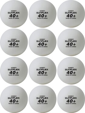 Sunflex Hobby Table Tennis Balls - White - Pack of 12