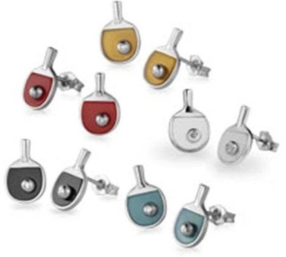 Vinqui Table Tennis Bat and Ball Earrings