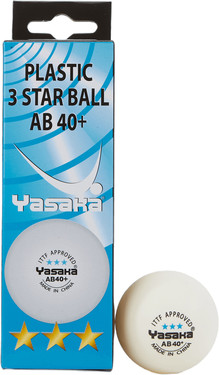 Yasaka ABS Plastic 3-Star Balls - Pack of 3