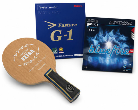 Yasaka Sweden Extra w/Nittaku Fastarc G-1 and Donic Bluefire M3